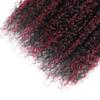 20 22 24 Inch Highlight Bundles P1B99J Curly Wave Human Hair Bundle Ombre Burgundy Bundles Two Tone Black Mixed With Burgundy Bundle 99J Red Hair Weave view 4