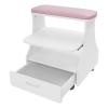 Foot Bath Spa Trolley Cart, Portable Pedicure Trolley Cart with Wheels Foot Rest Footbath Stool 110lbs Load for Home Bathroom Salon Pink view 1
