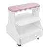 Foot Bath Spa Trolley Cart, Portable Pedicure Trolley Cart with Wheels Foot Rest Footbath Stool 110lbs Load for Home Bathroom Salon Pink view 3