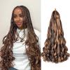 Loose Wave French Curl Braiding Hair for Box Braids 75g/Pack Synthetic Hair Extensions for Black Women 22 Inch 8 Packs Bouncy Ombre Pre Stretched Braiding Hair (22 Inch,8 Packs,P4/30 view 1