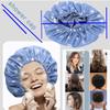 2Pcs Genergy Luxury Satin lined Shower Cap for Women Waterproof Adjustable Baths Bonnet Reusable Extra Large Double Layers and Reversible Elastic Bath Hair Shower Caps view 4