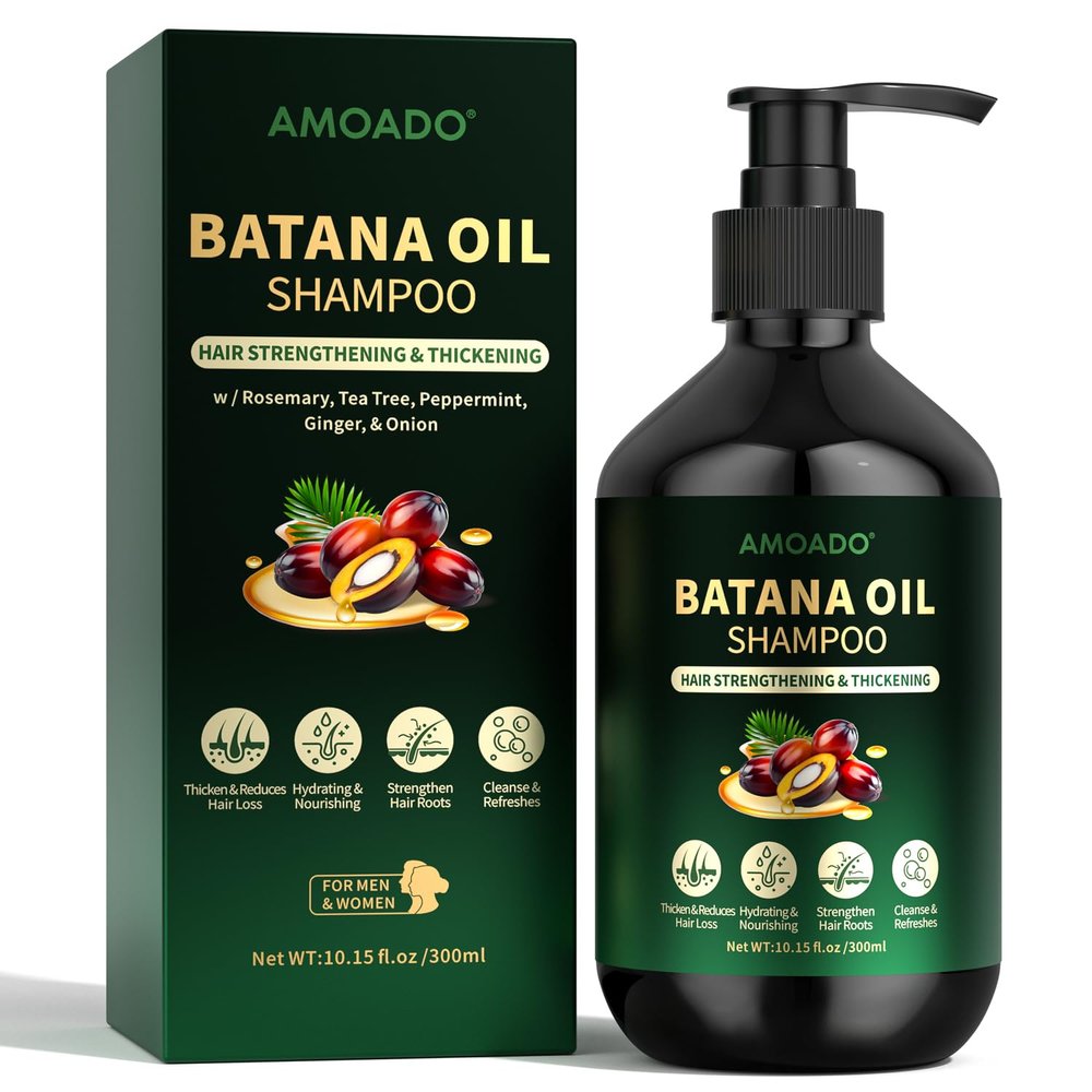Batana Oil Shampoo for Hair Growth, Strengthening, Thickening, Sulfate Free Hair Shampoo for Women & Men with Thinning Hair & Hair Loss, Infused Rosemary, Tea Tree Oil & Mint, 10.15 fl.oz