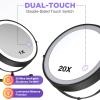 VORREMIRR Wall Mounted Makeup Mirror: 1x/20X Magnifying Mirror with Light, 8.5" Double Sided Lighted Makeup Mirror with Magnification, Vanity Mirror for Bathroom, Brush Black view 2