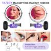 VORREMIRR Wall Mounted Makeup Mirror: 1x/20X Magnifying Mirror with Light, 8.5" Double Sided Lighted Makeup Mirror with Magnification, Vanity Mirror for Bathroom, Brush Black view 4