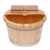 BGYUHWQ Wooden Foot Basin, Cedar Wood Foot Basin with Cover Plate, Wooden Bucket Foot Bath with Massage view 1