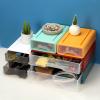 PATIKIL Small Stackable Storage Drawers, Stacking Drawers Mini Desk Bathroom Storage Organizer Cute Drawer Organizer Plastic for Desktop Office Pens Makeup, 4Pcs,Yellow/Blue/Light Blue/Red view 2