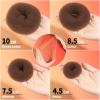 FANDAMEI Hair Donut Bun Maker Kit - 4 Hair Bun Maker, 20 Invisible Hair Nets for Buns, 5 Elastics, 20 Bobby Pins, Bun Nets for Ballet girls,Hair Donuts for Buns - Light Brown view 2