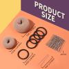 FANDAMEI Donut Bun Makers- 4PCS Extra Small 4 PCS Small Hair Bun Maker for Kids, Ballet Bun Donuts for Hair, with 5 Elastic Hair Ties and 40 Pins (Tan Brown) view 2