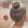 FANDAMEI Donut Bun Makers- 4PCS Extra Small 4 PCS Small Hair Bun Maker for Kids, Ballet Bun Donuts for Hair, with 5 Elastic Hair Ties and 40 Pins (Tan Brown) view 3