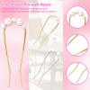 2Pcs French Hair Pins with Pearl U-Shaped French Twist Hair Pin Metal French Pin for Women Girls Large French Clip Vintage Hair Sticks Double Prongs Hair Pin Hairstyle Accessories, Gold and Silver view 3