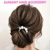 2Pcs French Hair Pins with Pearl U-Shaped French Twist Hair Pin Metal French Pin for Women Girls Large French Clip Vintage Hair Sticks Double Prongs Hair Pin Hairstyle Accessories, Gold and Silver view 4