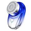 Compact Men's Shaver Rechargeable Mini Razor for Facial Hair Trimming & Shaving, Waterproof Electric Beard Trimmer, Fast Charging, Wet & Dry Use, Portable Facial Razor (Blue) view 1