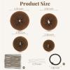 FANDAMEI Hair Bun Maker Set- 8 PCS Hair Donuts for Buns (2 Extra-large,2 Large,2 Medium and 2 Small), 40 PCS Bobby Pins, 5 PCS Hair Elastic Ties Black,Bun Maker - Light Brown view 2