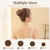 FANDAMEI Hair Bun Maker Set- 8 PCS Hair Donuts for Buns (2 Extra-large,2 Large,2 Medium and 2 Small), 40 PCS Bobby Pins, 5 PCS Hair Elastic Ties Black,Bun Maker - Light Brown view 4