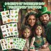 14PCS St Patricks Day Temporary Tattoos Kit12 Sheets Shamrock Irish Party Temporary Tattoos,3D Nail Art Stickers,Green Body GlitterWaterproof Safety Saint Patricks Day Accessories for Kids Women Men view 2