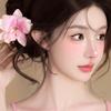 3Pcs Artificial Flower Hair Clips Orchid Flower Hair Pins Bohemian Flower Hair Barrettes Hawaiian Hair Accessories for Women Vacation Beach Party Wedding (Random Color) view 4