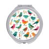 QWJKM Bird Clip Art Compact Mirror Travel Makeup Mirror Magnifying Double-Sided Handheld Mini Mirror Portable Round Cosmetic Mirror for Purses and Pocket Unique Gift view 1