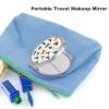 QWJKM Bird Clip Art Compact Mirror Travel Makeup Mirror Magnifying Double-Sided Handheld Mini Mirror Portable Round Cosmetic Mirror for Purses and Pocket Unique Gift view 3
