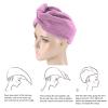 5PCS Microfiber Hair Towel, Hair Drying Towel Quick Dry Hair Towels Hair Turban Towel with Button for Wet Hair 9.1x25.6inch view 2