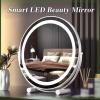 360Rotation Light Up Mirror 3 Colors Brightness Adjustable, Rechargeable Vanity Mirror With Lights, 360Rotation Touch Screen Vanity Mirror, White, Double Sided 360Cordless Rechargeable(White,40cm/1 view 2