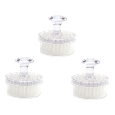 NinthAvenue Basics 3pcs Manual Cleansing Facial Brush for Deep Cleaning White Multifunctional Face Scrubber Cover Gentle Exfoliation Tool for Daily Use and Skin Care
