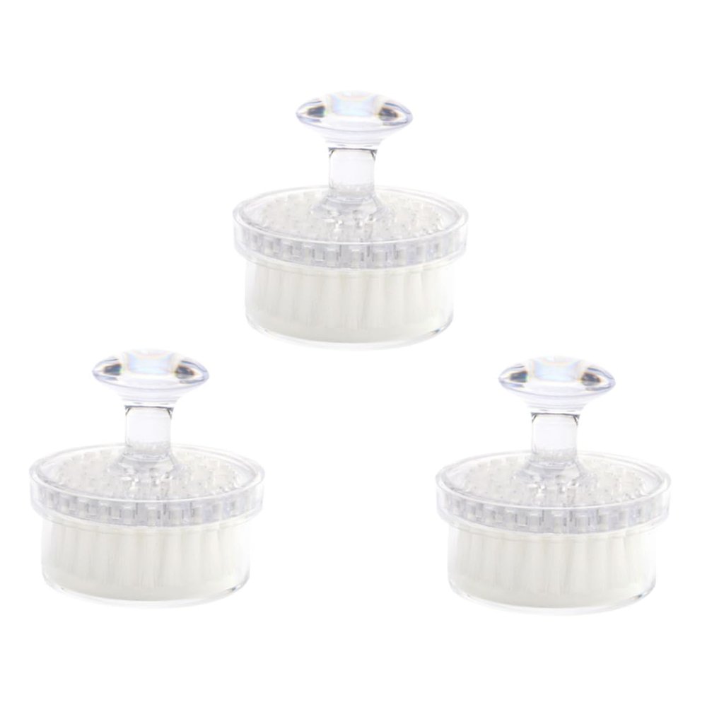 NinthAvenue Basics 3pcs Manual Cleansing Facial Brush for Deep Cleaning White Multifunctional Face Scrubber Cover Gentle Exfoliation Tool for Daily Use and Skin Care