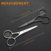 2PCS Small Grooming Scissors for Men and Women, Facial Hair Trimming Scissors with Straight & Rounded Safety Tips for Eyebrows, Nose Hair, Beard, Mustache, Eyelashes, and Ear Hair - Silver & Black view 2