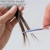 2PCS Small Grooming Scissors for Men and Women, Facial Hair Trimming Scissors with Straight & Rounded Safety Tips for Eyebrows, Nose Hair, Beard, Mustache, Eyelashes, and Ear Hair - Silver & Black view 4