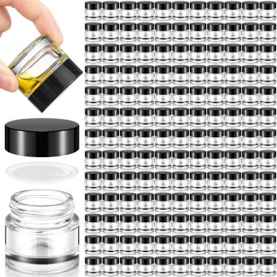 140 Pack 10ml Glass Jars with Lids Small Lip Balm Containers 10ml Sample Jars Travel Size Containers for Lip Balm Cream Lotion Makeup Cosmetic Skincare Travelling Retail Store(Clear)