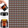 140 Pack 10ml Glass Jars with Lids Small Lip Balm Containers 10ml Sample Jars Travel Size Containers for Lip Balm Cream Lotion Makeup Cosmetic Skincare Travelling Retail Store(Amber) view 1