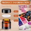 140 Pack 10ml Glass Jars with Lids Small Lip Balm Containers 10ml Sample Jars Travel Size Containers for Lip Balm Cream Lotion Makeup Cosmetic Skincare Travelling Retail Store(Amber) view 2