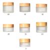 10g 15g 20g 30g 50g 60g Frosted Glass Cream Jar Empty Makeup Cosmetic Container With Wood Grain Lid For Face Cream view 3
