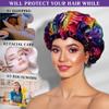 100% Mulberry Silk Bonnet for Sleeping Women - Handmade in USA 19 Momme Double Layer Reversible Silk Hair Wrap, Non-Slip Bonnet for Curly & Natural Hair, Luxury Hair Protection (Purple Tie-Dye) view 2