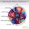 100% Mulberry Silk Bonnet for Sleeping Women - Handmade in USA 19 Momme Double Layer Reversible Silk Hair Wrap, Non-Slip Bonnet for Curly & Natural Hair, Luxury Hair Protection (Purple Tie-Dye) view 3