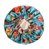 100% Mulberry Silk Bonnet for Women  Handmade in USA, 19 Momme Double-Layer Reversible Hair Wrap, Non-Slip Sleep Cap for Curly & Natural Hair, Luxury Hair Protection (Blue Peonies) view 1