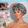 100% Mulberry Silk Bonnet for Women  Handmade in USA, 19 Momme Double-Layer Reversible Hair Wrap, Non-Slip Sleep Cap for Curly & Natural Hair, Luxury Hair Protection (Blue Peonies) view 2