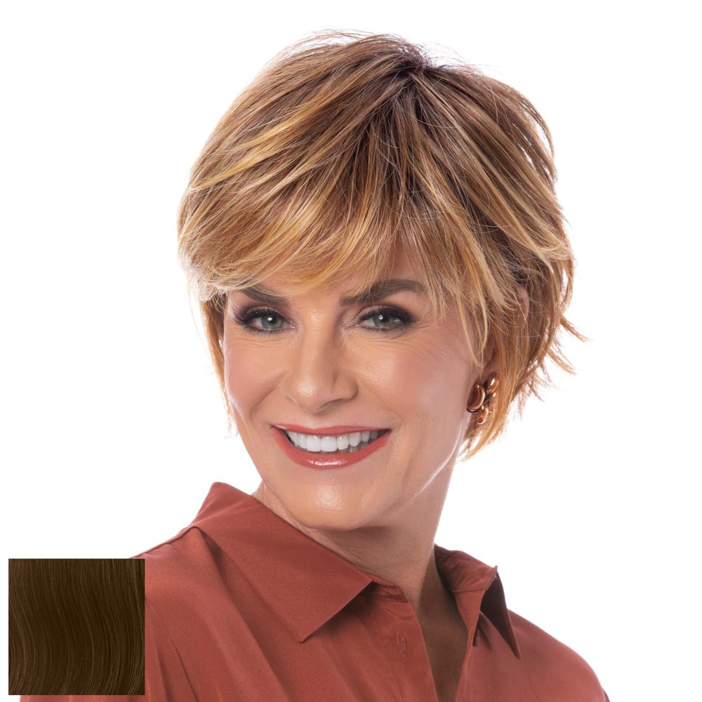 Toni Brattin Impressive Wig - Short Styled Classic & Fashionable Look - Heat-Friendly Synthetic Fiber Looks & Feels like Natural, Healthy Hair - Adjustable & Comfortable (Light Brown, Regular)