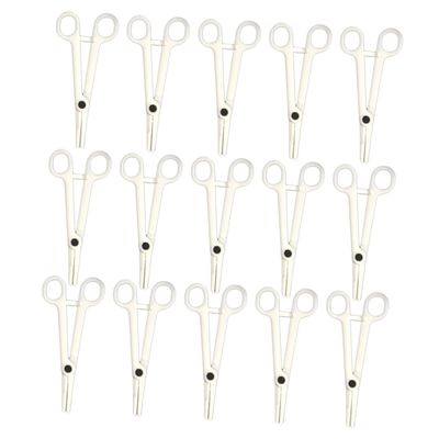 ARTSEWPLY 15pcs Disposable Body Piercing Forceps Plastic Clamps for Professional Piercing Needs for Tongue Belly Lip Nose and More
