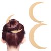 2PCS Moon Hair Fork, Hair Sticks Moon Hair Clip Sailor Crescent Moon Hair Accessories Portable Moon Hairpin Hair Styling Tool 2 Sizes (Beige) view 1