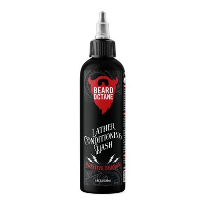 Beard Octane: Positive Charge Beard Wash - 8 oz Beard Shampoo - Cleans & Moisturizes w/Shea Butter - Healthy Softer Beards - Made in USA