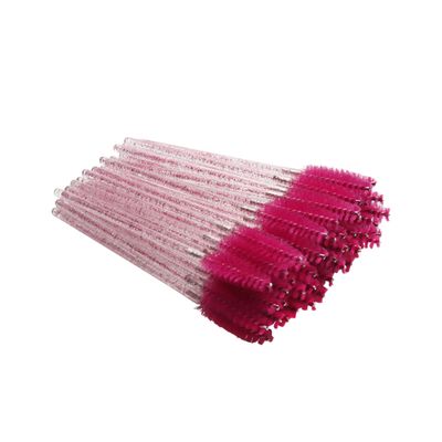 ARTSEWPLY 100pcs Disposable Eyelash Brushes Makeup Applicator Crystal Rod for Mascara Application Portable Eyelash Separators for Professional Beauty Salon Home Use Rosy