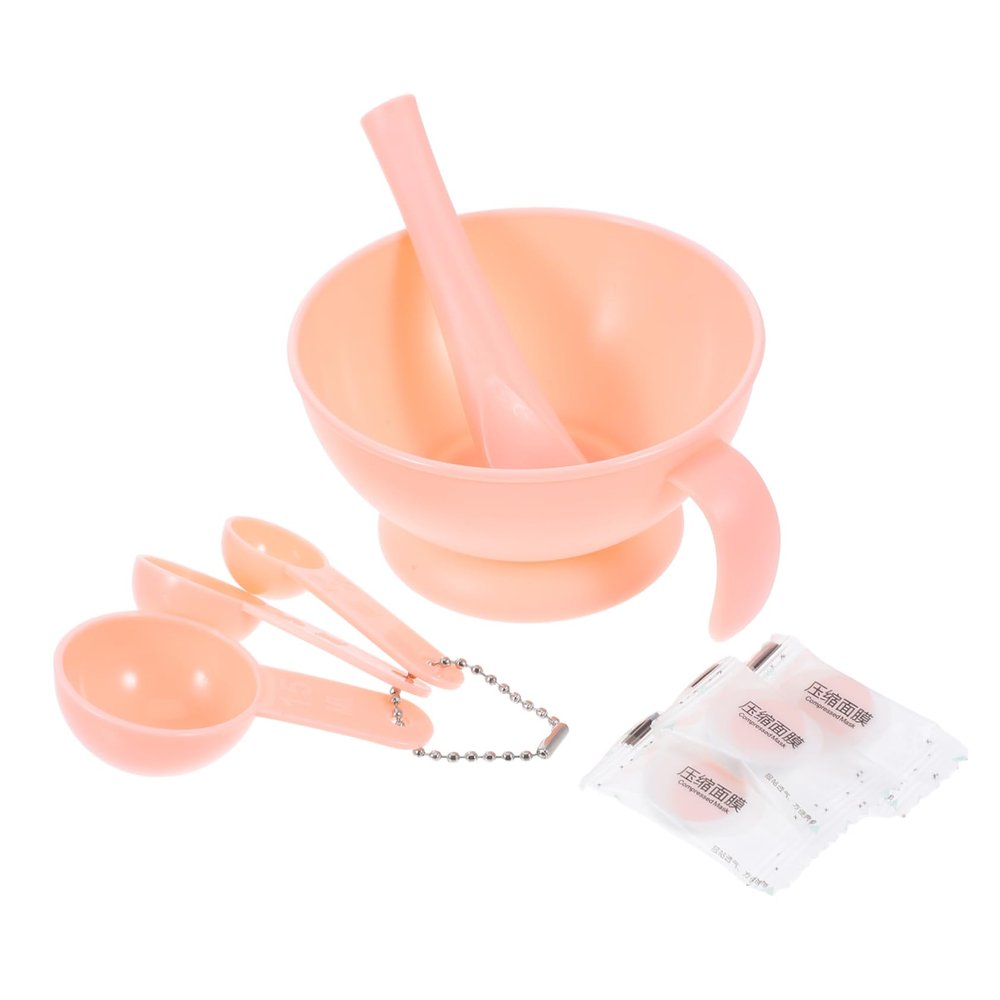 ARTSEWPLY 1set Diy Facial Mask Bowl Set Measuring Cup and Spoon Pink Silicone Tools for Skincare and Beauty Treatments