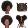 African Braiding Mannequin Head with 100% Human Hair, Cosmetology Mannequin Head with 8 Inch Afro Kinkys Curly Hair Training Manikin Doll Heads for Practice Braiding view 1