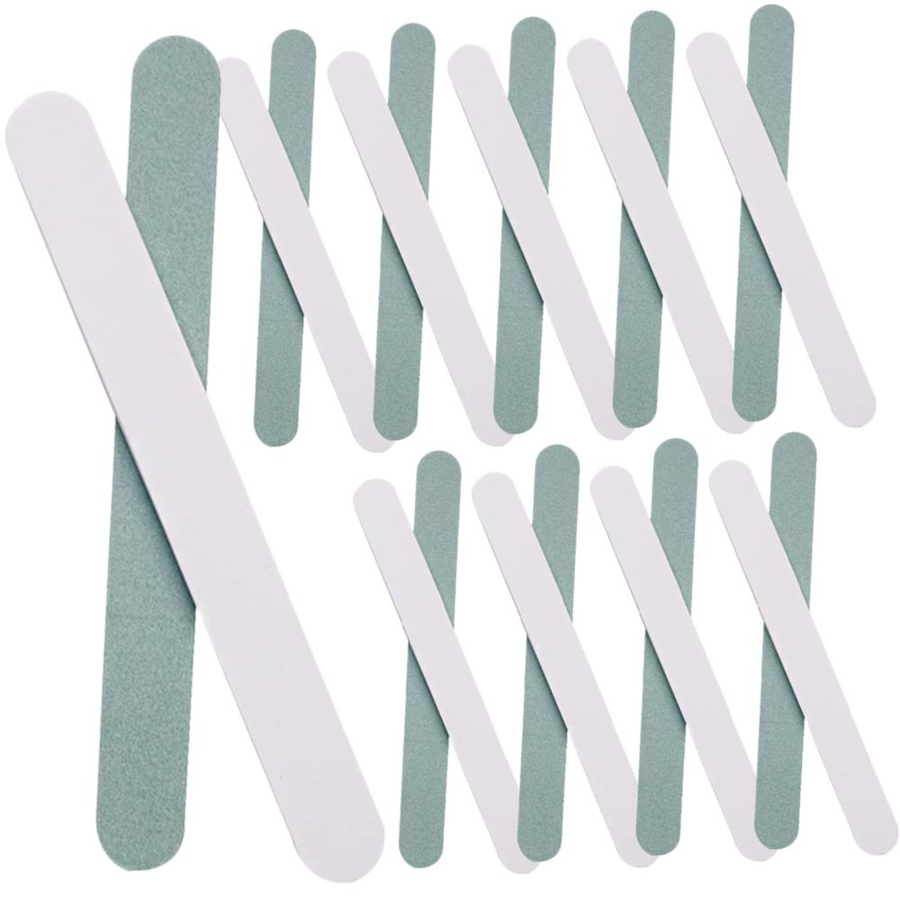 NOLITOY 20pcs Nail Files for Toe Nails Manicure Buffer Shine Kit Long Shaped File Buffer