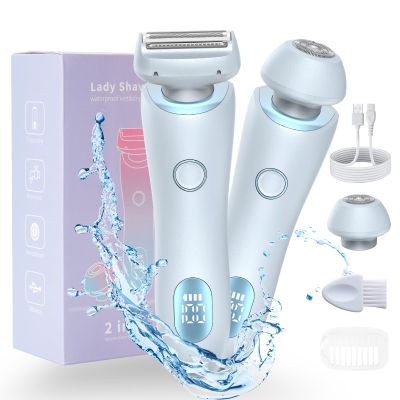 Dusk Razor for Women, Silk Glide Pro 3.0 Shaver, Livora Electric Racor for Women, 2-in-1 Waterproof Painless Hair Removal Wet & Dry Shaver with Removable Head for Leg Arm Underarm Bikini Area
