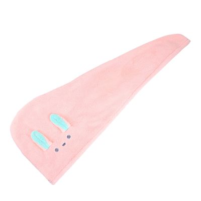 Beatifufu Lovely Cartoon Rabbit Ear Hair Drying Towel Absorbent Coral Fleece Bathing Hat for Quick Hair Drying Lightweight Wrap for All Types for Home and Travel Use