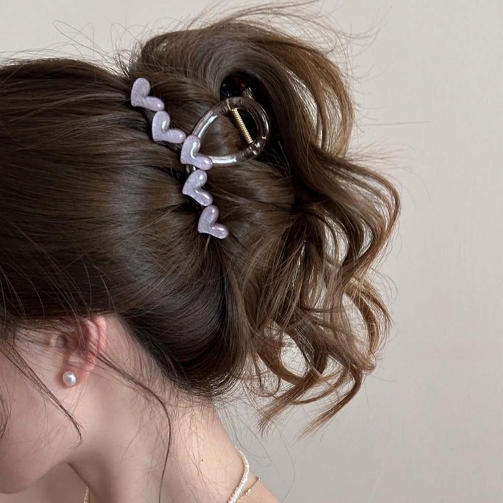 XHCOHWWU Hair Clip Large Claw Clips - Metal Hair Clips for Women - Big Claw Clips for Thick Hair - Strong Hold Gold Hair Claw Clips for Women Girls Hairpin(FJ0842)