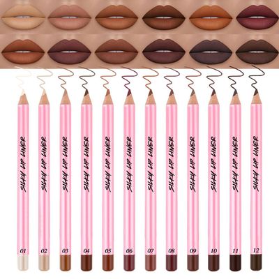 JUAAZIN 12Pcs Lip Liner Pencil Set - Matte Lip Combo for Women, Waterproof & Smudgeproof, Precise Lip Shaping & Sculpting, Includes Sharpener, Assorted Colors Set B