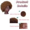 African Kinky-Curly Human Hair Mannequin Head, African Hair Mannequin Head Cosmetology Training Manikin Doll Head Black Mannequin Head for Braiding view 4