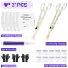 Ear Nose Piercing Kit 31pcs - Usiriy Piercing Needle Kit Piercing Needles Clamps Kit 16G 18G 20G Mixed Hollow Needles with 2 Piercing Clamps Forceps for Ear Nose Navel Nipple Lip Septum Body Piercing view 3